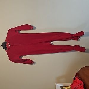 Red fleece footie pajamas